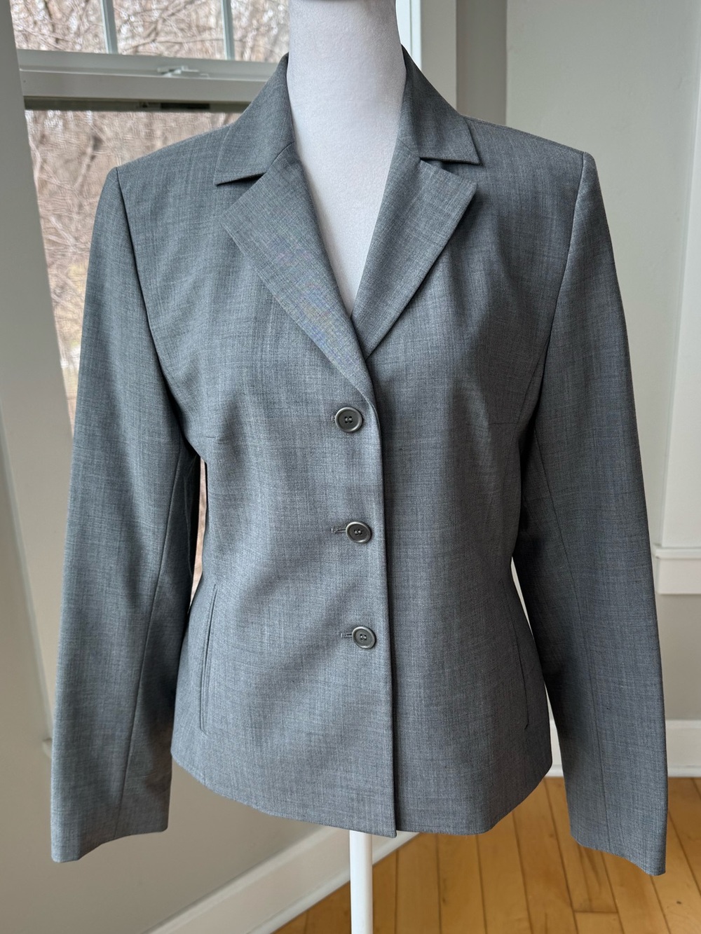 Ann Taylor Gray Wool Tailored Women's Blazer Jacket Sz 6